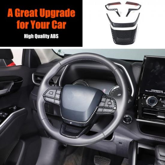 ABS Carbon Fiber Steering Wheel Cover-M Sport For Toyota Highlander XU70 -24