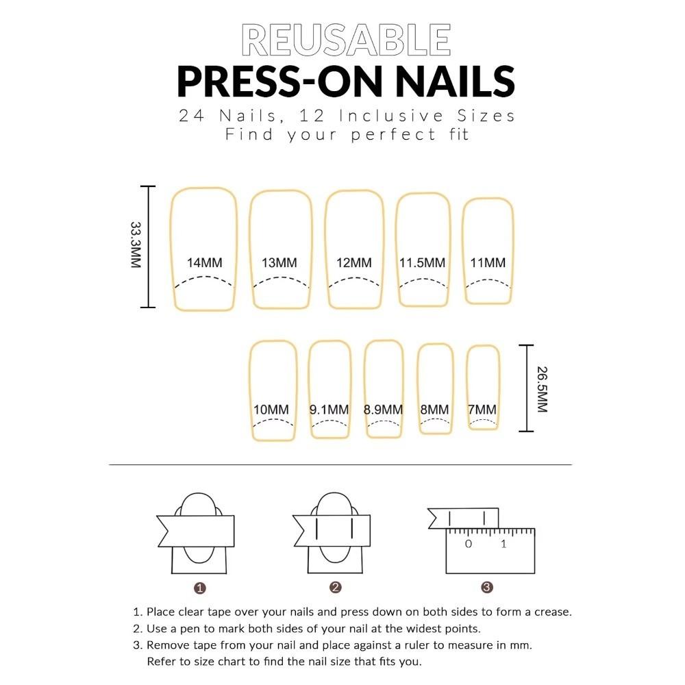24pcs Y2K Fake Nails Monkey Banana Chips Decor French Nails New Press On Nails Girls