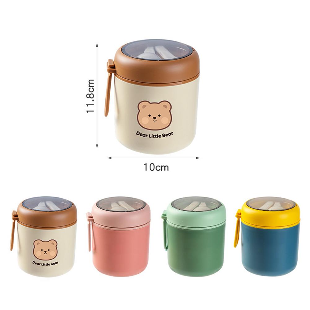 Термос из нержавеющей стали, портативные герметичные контейнеры для закусок со складной ложкой для использования на открытом воздухе, легкая бутылка для хранения