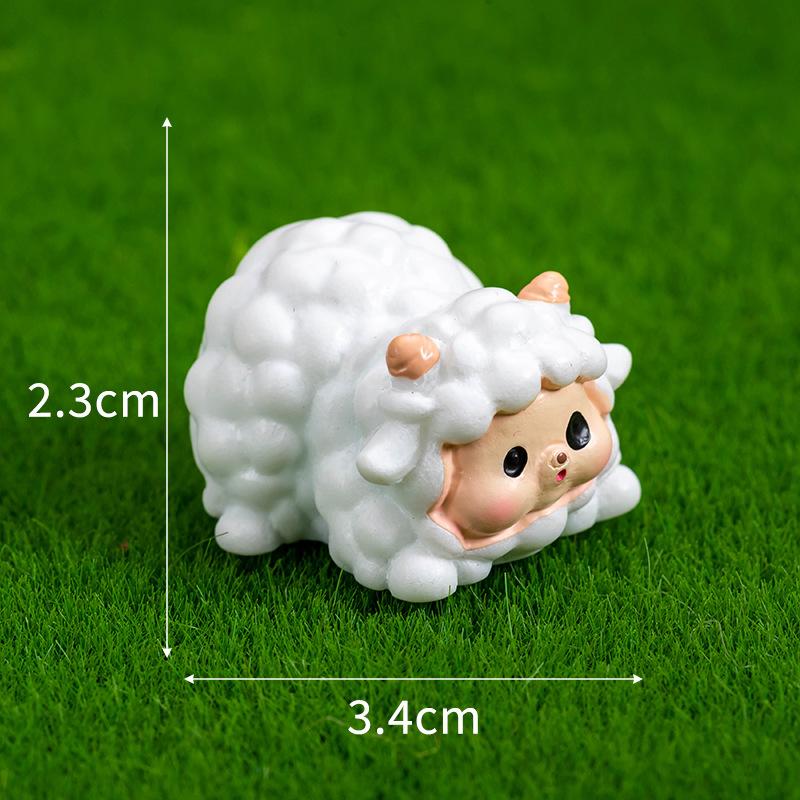 Микропейзаж Милая хлопковая фигурка ягненка Садовые украшения Аксессуары Детский дом Машина Настольные маленькие украшения