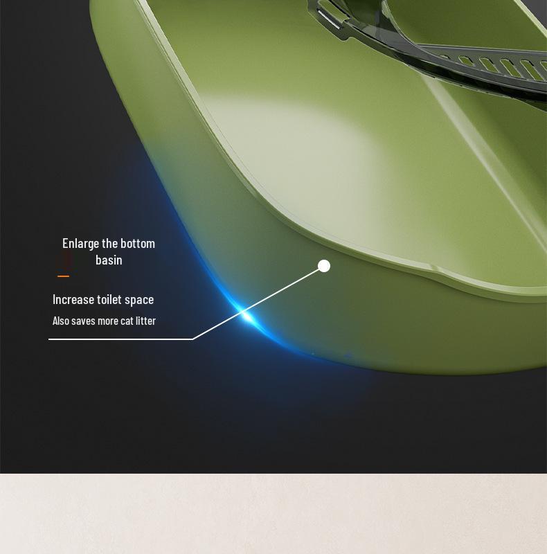 Очень большой кошачий лоток с высокими бортиками - Защита от брызг, Утолщенная конструкция