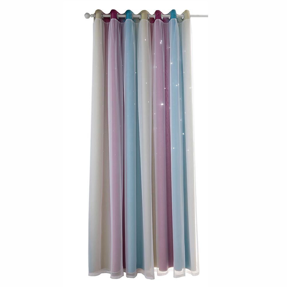 1 панель, шторы со звездами, плотные шторы со звездами для детей, для девочек, гостиной, красочные двухслойные оконные шторы со звездами