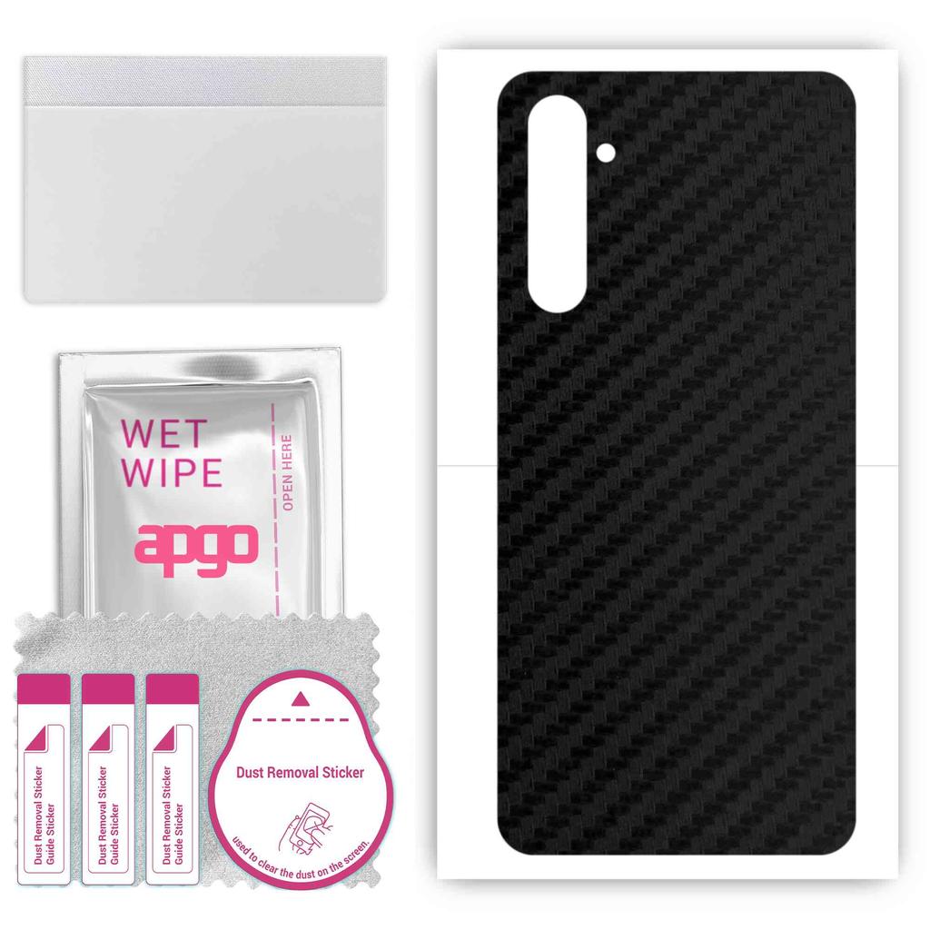 apgo Protective Skin Sticker for the Back Compatible with Oppo K5, Wrap Film, Foil, Vinyl - Pattern Carbon Black