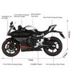 1:Модель мотоцикла Cfmoto 450Sr R1M в масштабе 1:12, игрушки, металлическая литая модель, звук, свет, амортизация, рулевое управление передним колесом, подарки для мальчиков