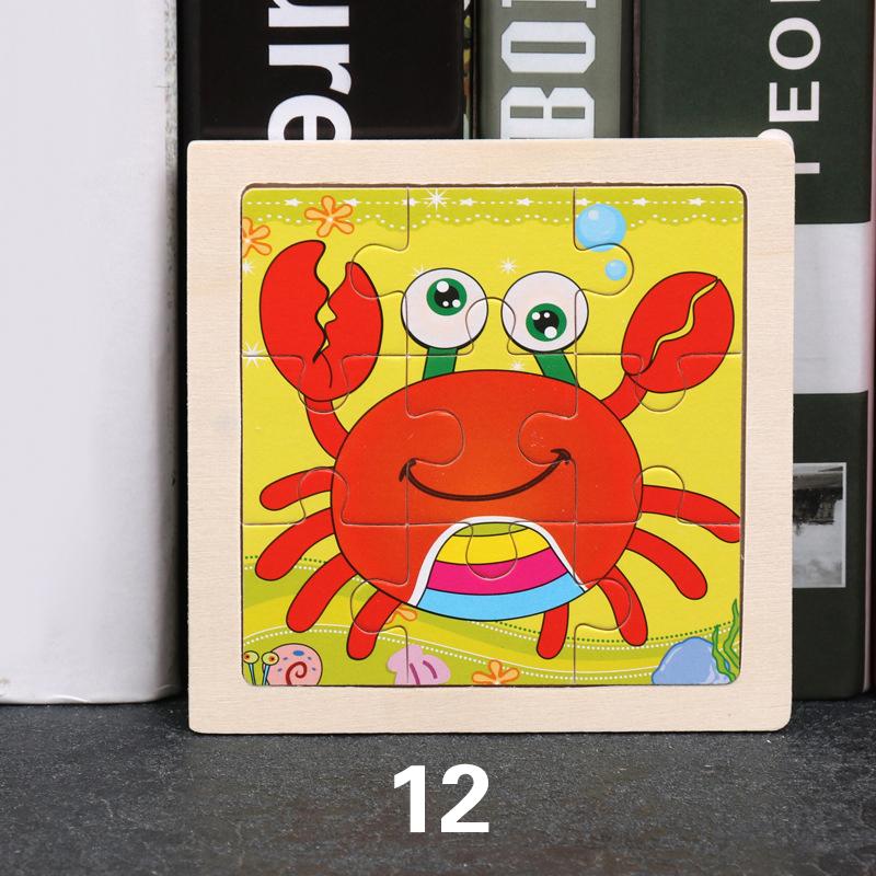 Kids Funny Cartoons Puzzle Toy Jigsaw Wooden Educational Study