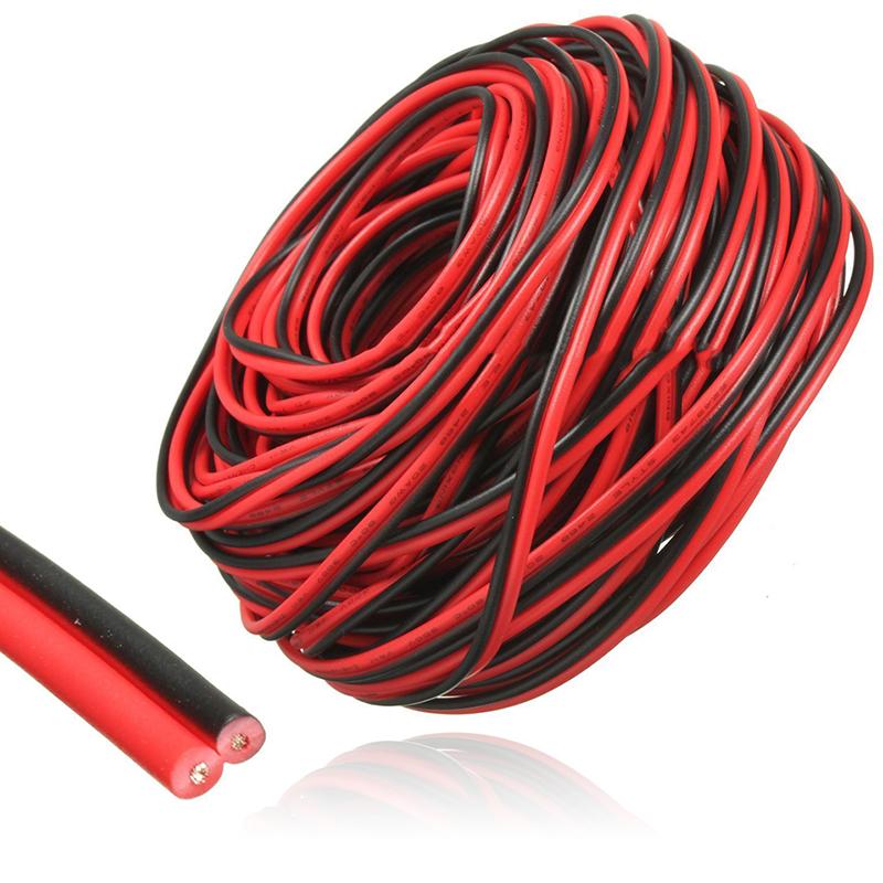 20m 2-Pin Wire Extension Red Black Cable for Single LED Strip Light 3528 5050