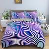Комплект постельного белья Abstract Duvet Cover Set King Microfiber Blue Psychedelic Bedbling Set 2/3 Pieces Queen Size Warped Space Theme Twin Blanket