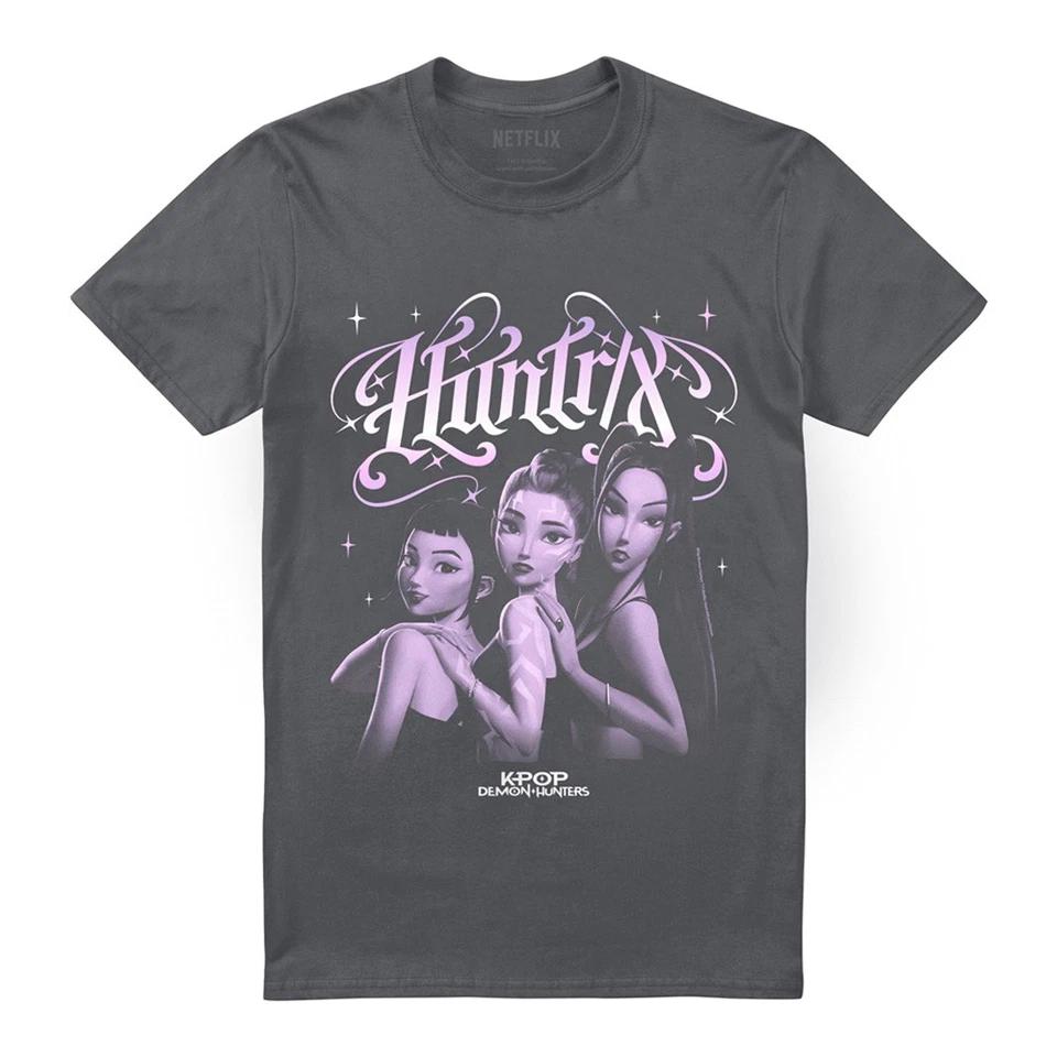 Kpop Demon Hunters Huntrix Gothic Gradient Unisex T-Shirt S-4XL, Charcoal