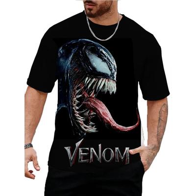 Мужская футболка с графическим принтом Marvel Venom, летние мультяшные топы, мужская повседневная стильная одежда с коротким рукавом, модный тренд, уличная мода