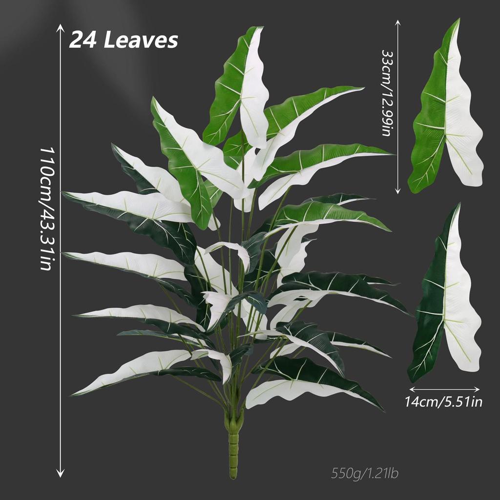 Bionic Alocasia Leaf Artificial Potted Plant for Indoor Decoration