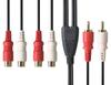 2-контактный распределительный кабель штыревой штекер x штыревое гнездо x распределительный кабель F-Factory "Распределение звука" (RCA 2-RCA 4) 0,3м С-019