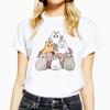 6 Cats Funny Cartoon Graphics Print Women T Shirt Ladies Short Sleeve O-Neck T-Shirt 5 Colors Harajuku Tee Shirt
