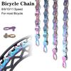 Mountain Road Bicycle Universal Anti-rust Colorful Chain 8s 9s 10s 11s Variable Speed Chain Bike Chain 116 Links Electroplate