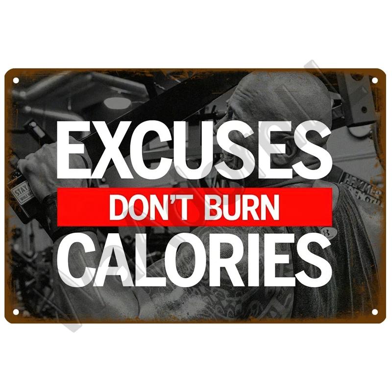 Вывеска для спортзала, металлическая вывеска, винтажный металлический плакат, металлическая табличка для тренировок, настенный декор для мужчин, жестяная вывеска для спортзала в пещере, декоративная тарелка для фитнеса