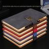 A5 Retro Sheepskin Leather Notebook with Magnetic Copper Buckle, Customizable Logo, Perfect for Students.