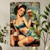 Vintage Pin-Up Metal Tin Sign - Retro Iron Wall Art Decor for Use - For Home Decor,Perfect Gift for Homeowners & Collectors