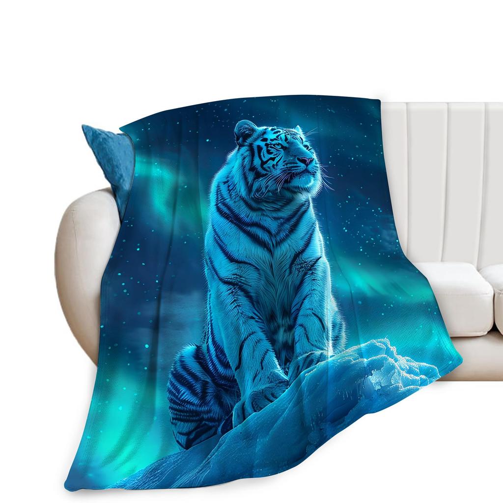 Tiger Blanket Wild Animal Flannel Throw Blanket Soft Comfy Lightweight Cozy Plush Fuzzy Warm Blanket for Home Couch Bed Sofa