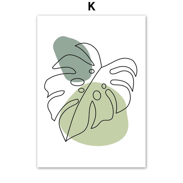 Банановый лист, Монстера, тюльпан, абстрактные девушки, линии, настенное искусство, холст, постеры, живопись и принты, настенные панно для декора гостиной