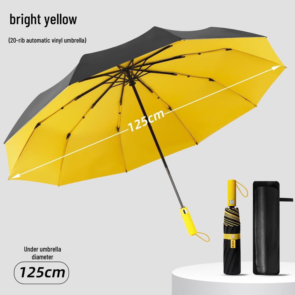 Усиленный ветрозащитный очень большой черный зонт для троих - Двойного назначения для солнца и дождя