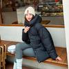 European and American new autumn and winter bread down cotton clothes women's thickened loose small medium and long coat