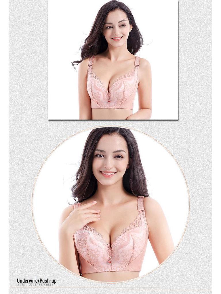 Plus Size Women's Underwire Minimizer Bra with Adjustable Five-Row Buckle for Support