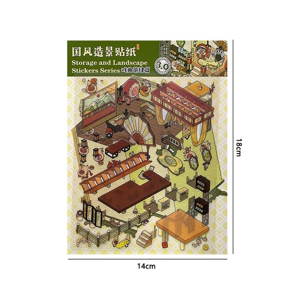 Сделай сам Визуальная наклейка для укладки Трехмерные ландшафтные наклейки Миниатюрная сцена 3D-наклейки
