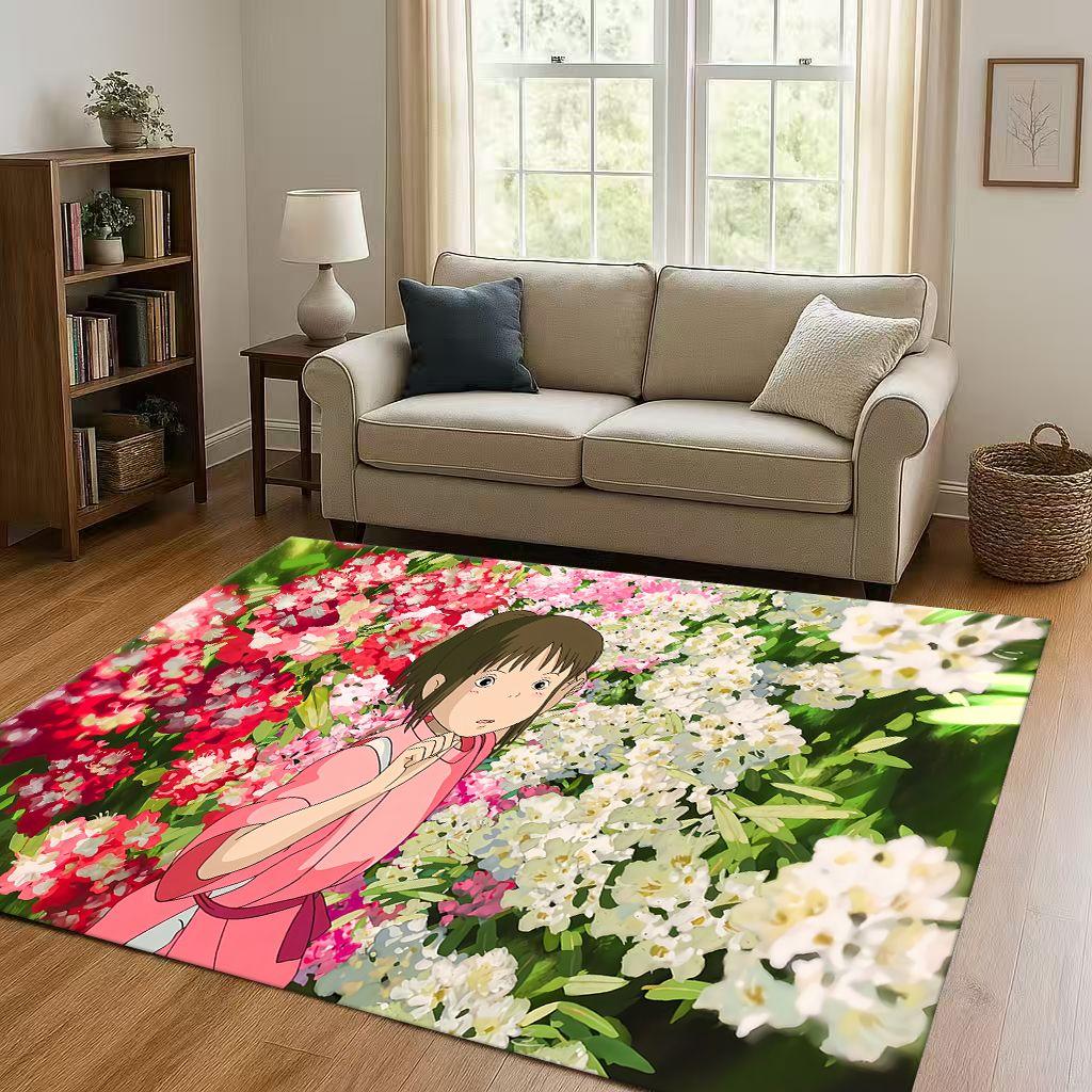 Классический мультфильм Унесенные призраками Лицо без лица Коврик для гостиной Нескользящий Мягкий ковер для спальни Детской комнаты Дивана,Домашний декор Придверный коврик