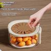 Splash-proof Fruit Cleaning Bowl Double Layer Fruit Drainer Container  Refrigerator