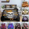 3D Skull Print Bedding Set Skeleton Down Duvet Beds Cover Beds Cover Bedroom Gemini Large Size Quilt Cover 2/3 Pcs