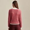 Zhaojun Women's Cable Knit Pure Cashmere Semi-High Neck Sweater