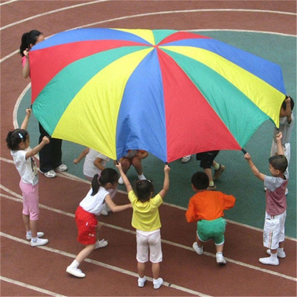 Kindergarten Rainbow Outdoor Camping Summer Sun Shelter Parachute Sport Toys Game Exercise