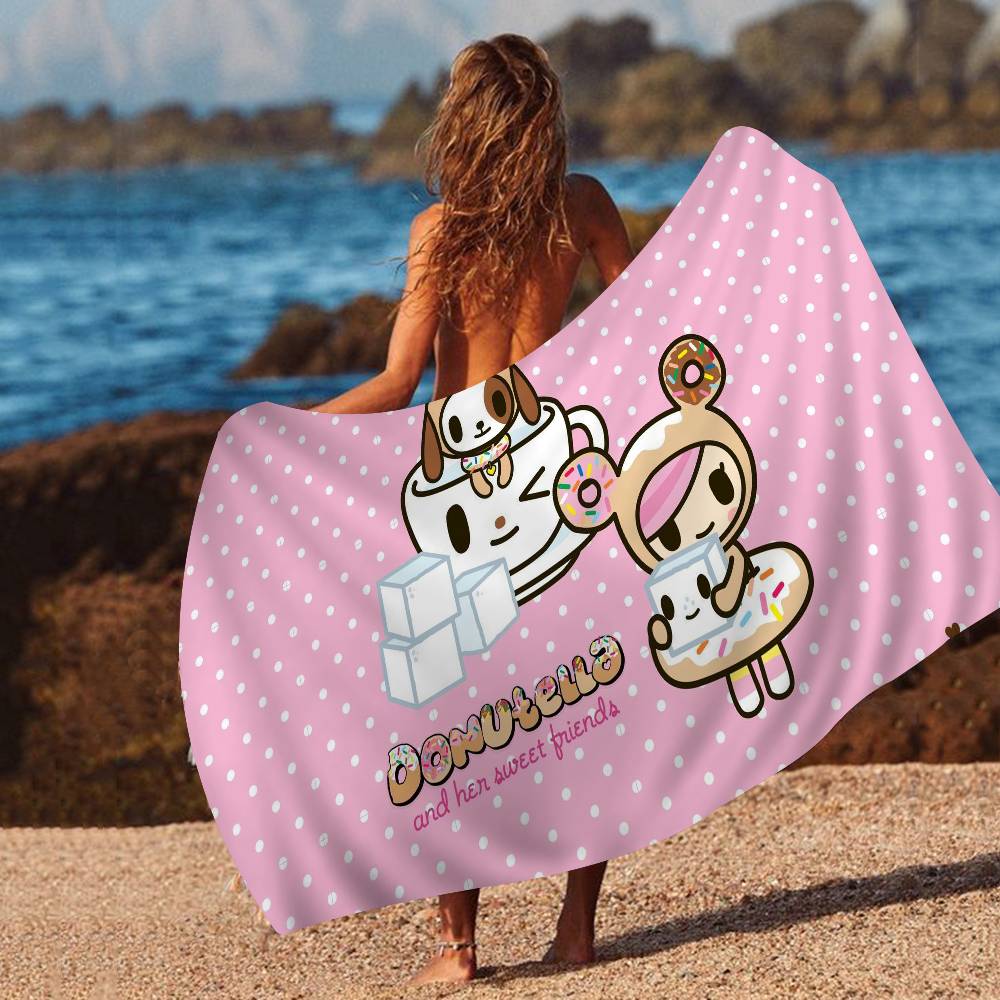 Японское аниме Tokidoki Пледы из микрофибры Быстросохнущие пляжные полотенца Большой размер Печать Супервпитывающее полотенце-плед для бассейна