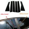 6Pcs Car Door Window Pillar Posts Trim Cover Sticker Exterior Parts for BMW 1 Series E81/E82/E87/E88 Hatchback 2004-2013