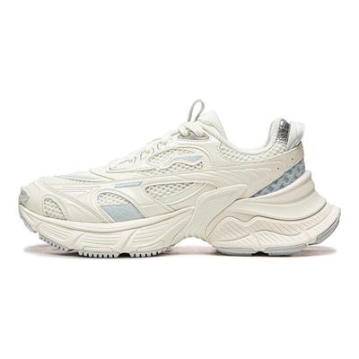 Li Ning Xingji Амортизирующие износостойкие дышащие низкие массивные кроссовки женские цвет слоновой кости AGCV354-8