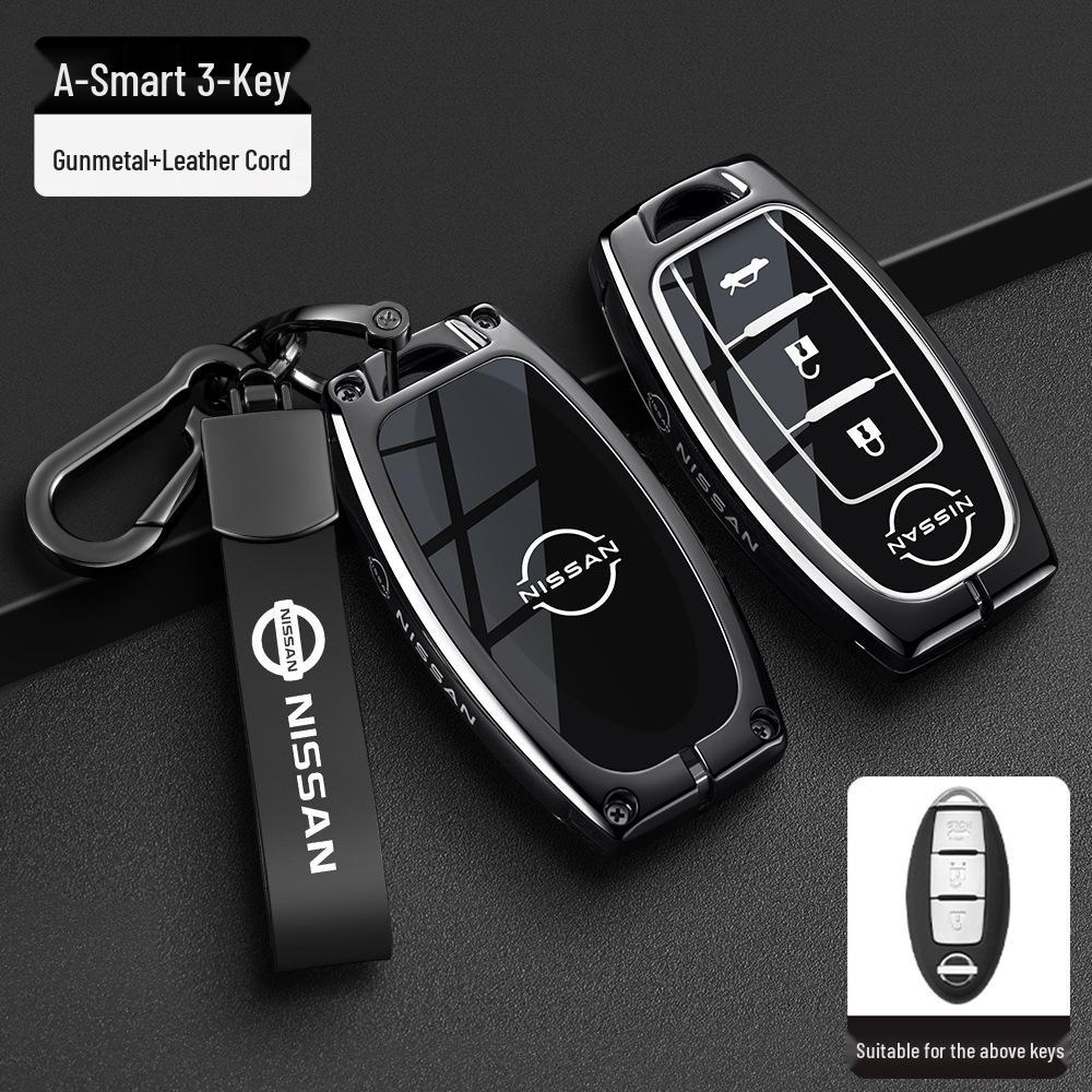 Чехол для ключей Nissan: Подходит для новых моделей Sylphy, Teana, Tiida, Qashqai, X-Trail, Bluebird, В комплекте брелок для мужчин