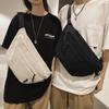 Minimalist Men's Messenger Bag - Sporty, Large Capacity, Japanese Style, Casual One-Shoulder Solid Color Backpack.