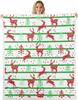 Santa Claus Fleece Blanket Elk Warm Plush Sherpa Blanket Pine Gingerbread Man Snowman Fuzzy Plush Throw Candy Canes Cupcakes