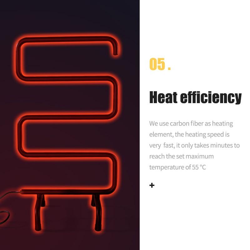 S-образная температура, полотенцесушитель, сушилка для ванной, электрическая нагревательная вешалка для полотенец, напольная подставка, держатель для полотенец, постоянный черный/белый