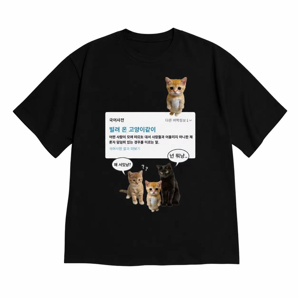 Funny Crying Cat Gaslighting Meme TShirts Korean Slogan Tee Casual Cotton Unisexs And Unisexs Summer Y2k Street Fashion T Shirt
