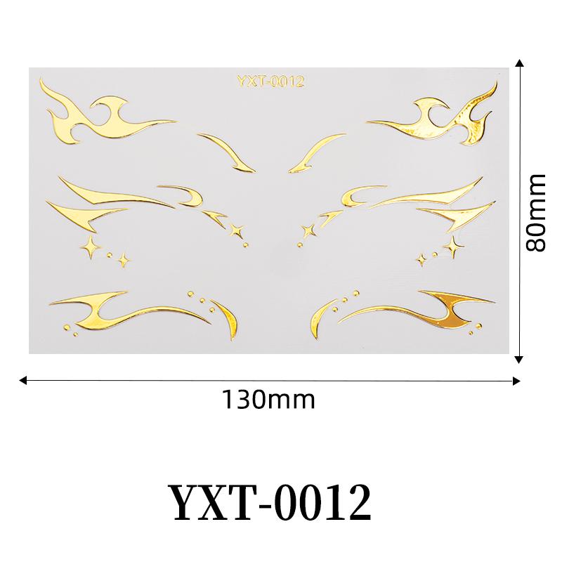 Butterfly Tattoo Sticker and Face Tattoo Sticker with Gold Foil for Stage Makeup and Photo Shoots Gold Foil Eyeliner Stickers