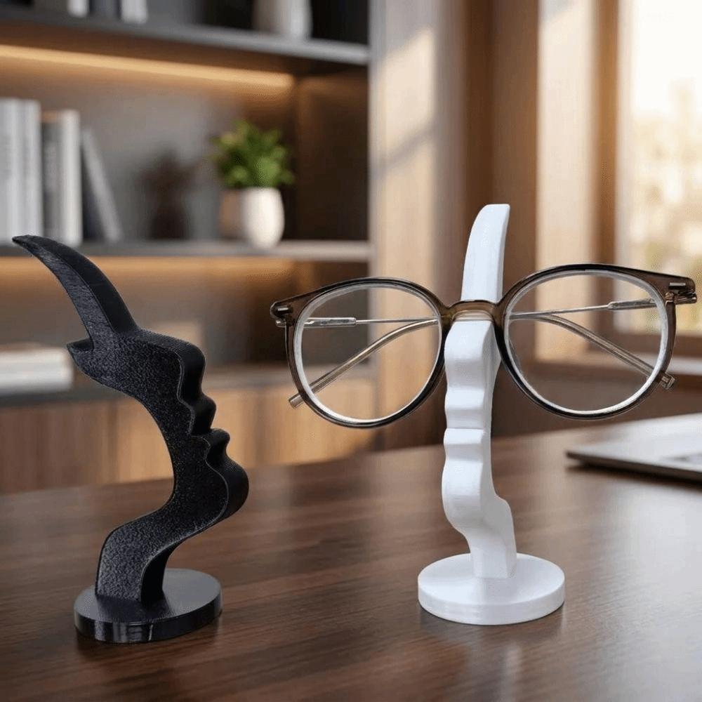 Curved Design Side-Face Shaped Eyeglass Holder Abstract Face Shaped Desk Decor Art Storage