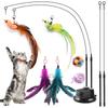ROSAUI 11-Piece Cat Toy Set with Suction Cup Base, Interactive Bird & Feather Toy, and Yarn Ball – For Indoor Play and Exercise for Cats and Kittens