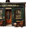1/2/3Pcs Irish Pub Hanging Decoration Christmas Tree Hanging 3 Layers Wooden 3D Vintage Shop Ornament Retro House Scene Pendant