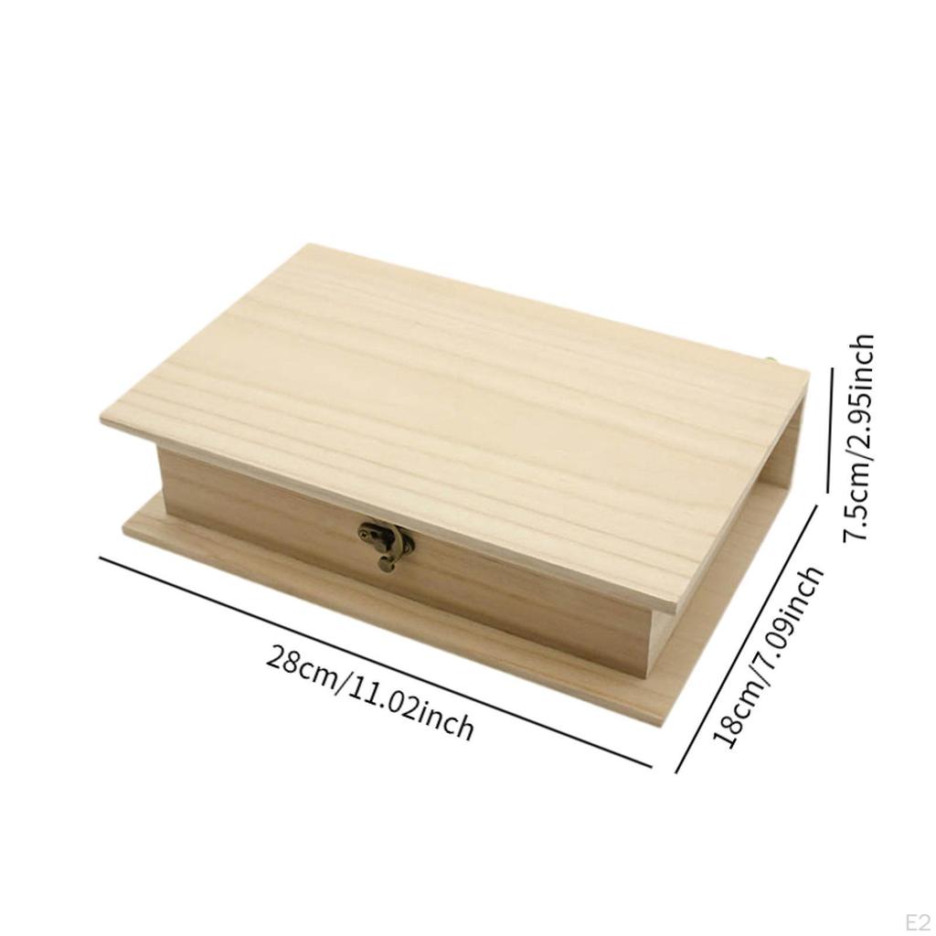 Деревянная шкатулка для хранения книг, контейнер для ювелирных изделий, многофункциональный органайзер для косметики, декоративный элемент для ногтей