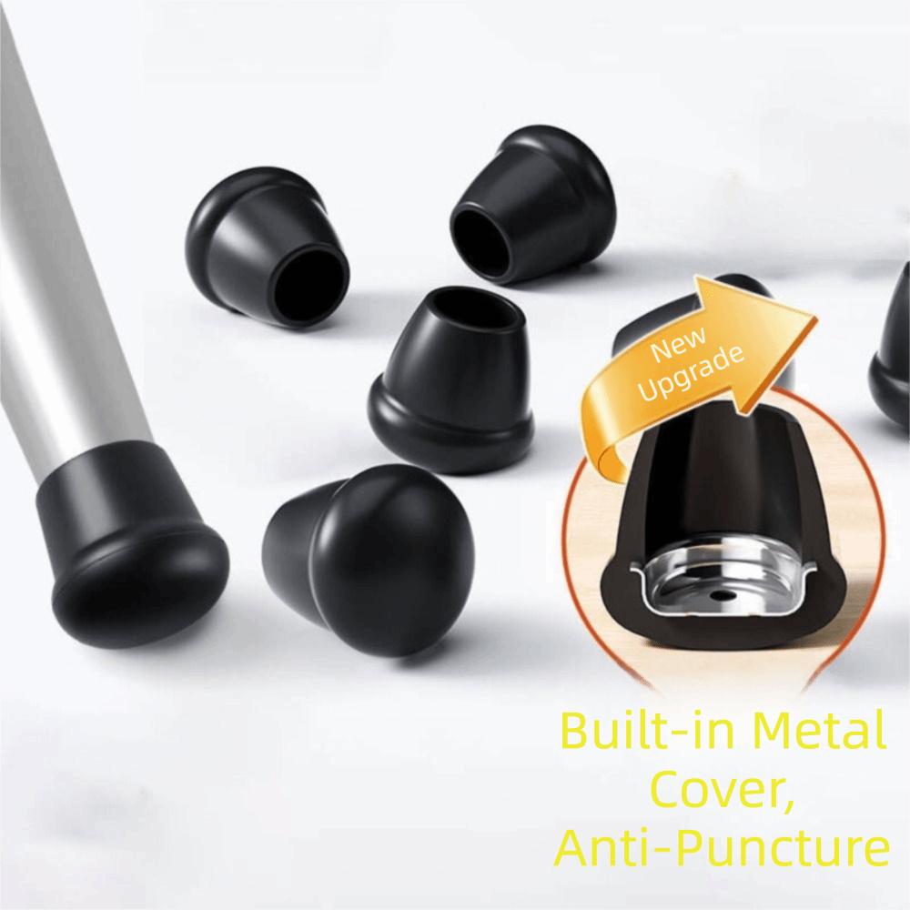 4PCS Built-in Metal Strip Chair Leg Protective Pad Chair Leg Anti- Slip Cover Hardwood Flooring