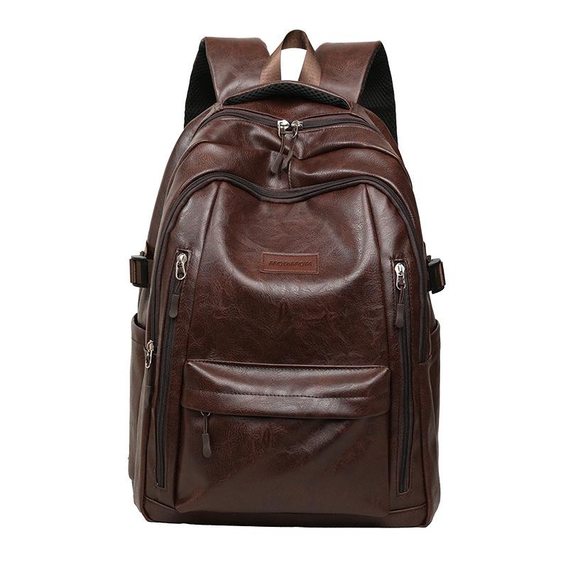 Винтажный Рюкзак из ПУ для Мужчин Женщин Повседневный Daypack Дорожный Школьный Сумка с Множеством Карманов