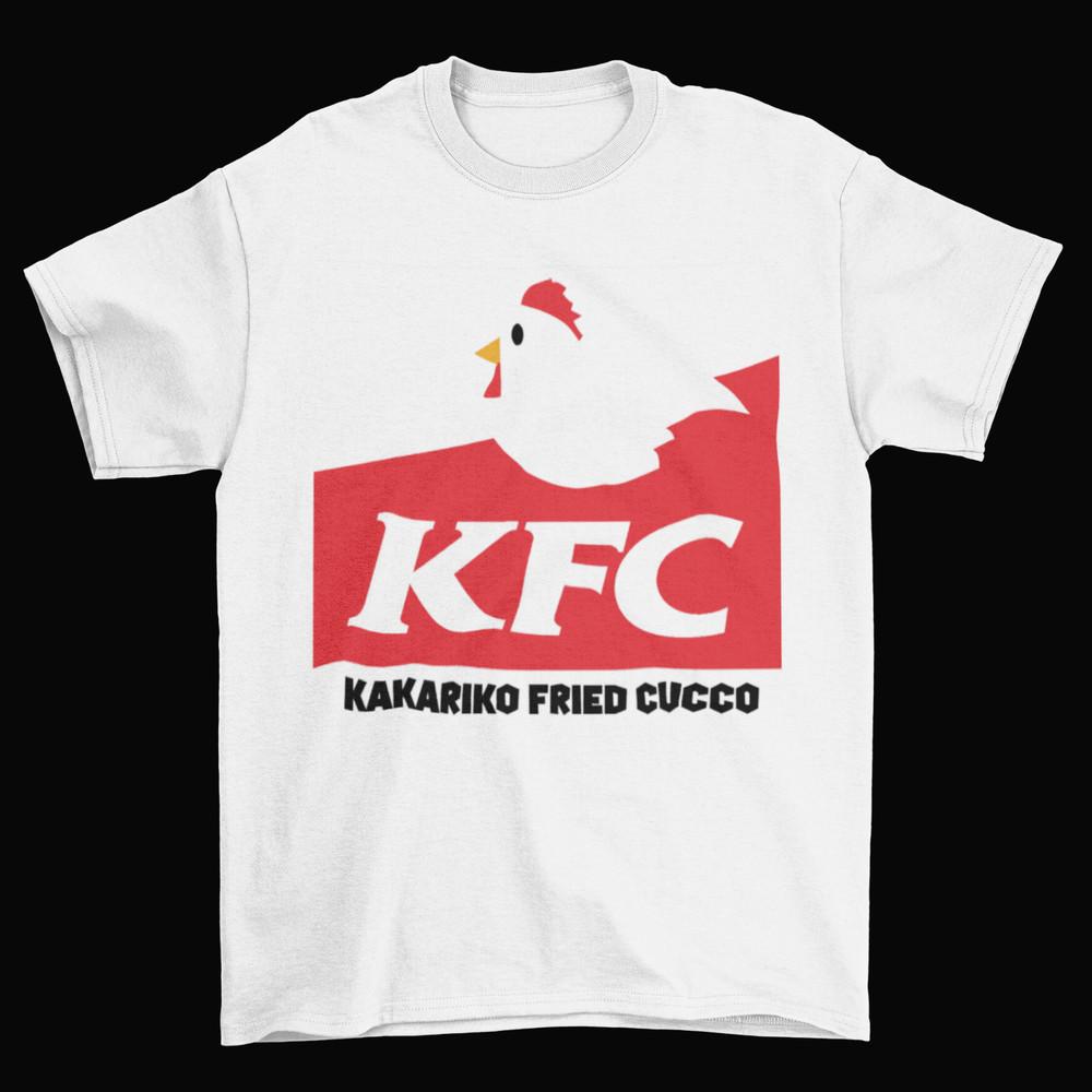 Футболка Kakariko Fried Cucco Унисекс Взрослые Смешные Размеры Хлопок Zelda KFC Курица