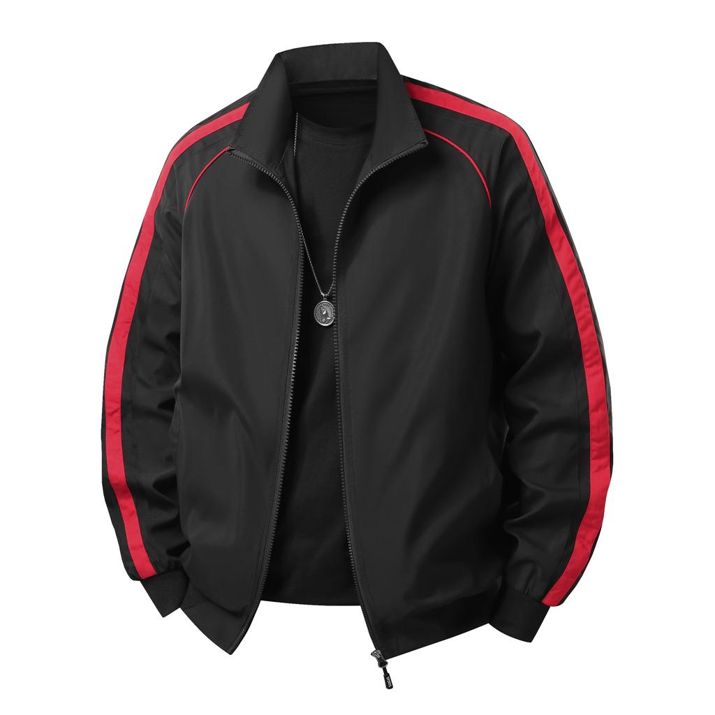 Men's Stand Collar Zipper Jacket Trendy Sports Casual Running Jacket
