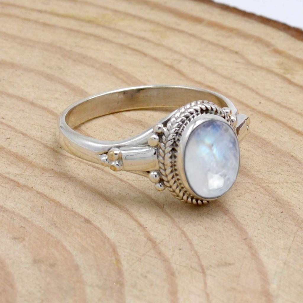 Кольцо из стерлингового серебра 925 пробы с лунным камнем, женское кольцо ручной работы с камнем июня, подарок для нее, свадебный подарок, эффектное кольцо