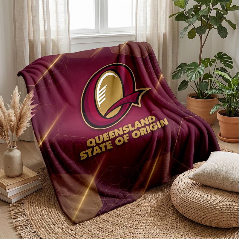 Queensland Maroons Flannel Fleece Blanket Cozy Warm Throw Blanket For Couch Bed Travel All Season Use